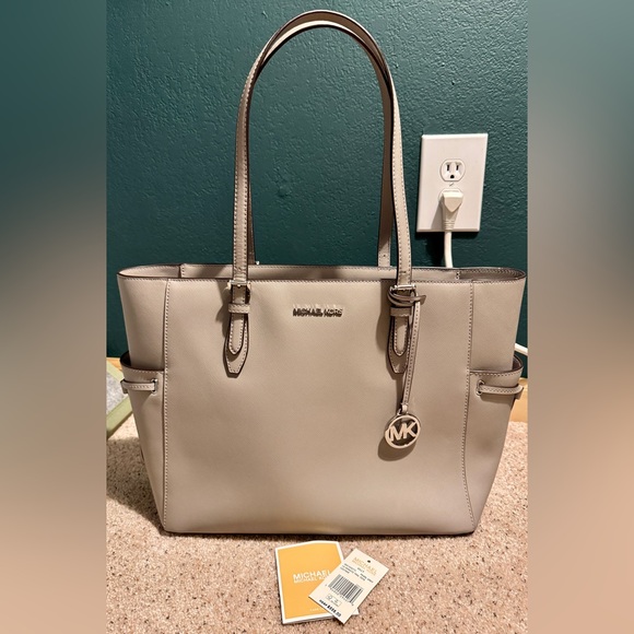 Michael Kors Light Gray Leather Tote - Picture 1 of 2